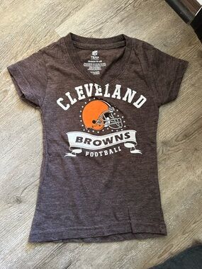 Team Apparel Cleveland Browns Brown & Orange Girls' Short Sleeve Tee
